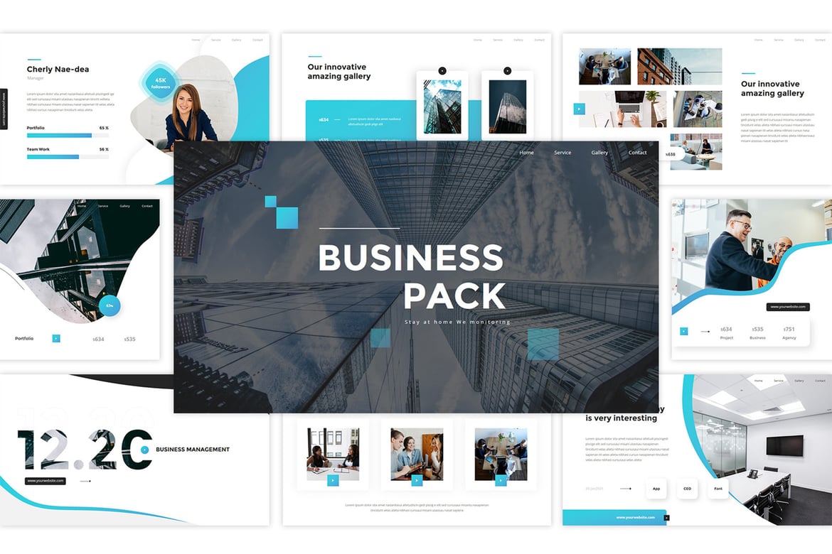 Template Presentasi Bisnis - PowerPoint Kreatif dan Modern