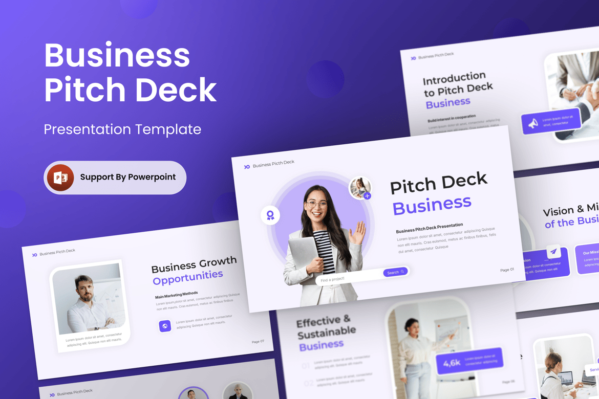Template Presentasi Bisnis - PowerPoint Pitch Deck yang Versatile