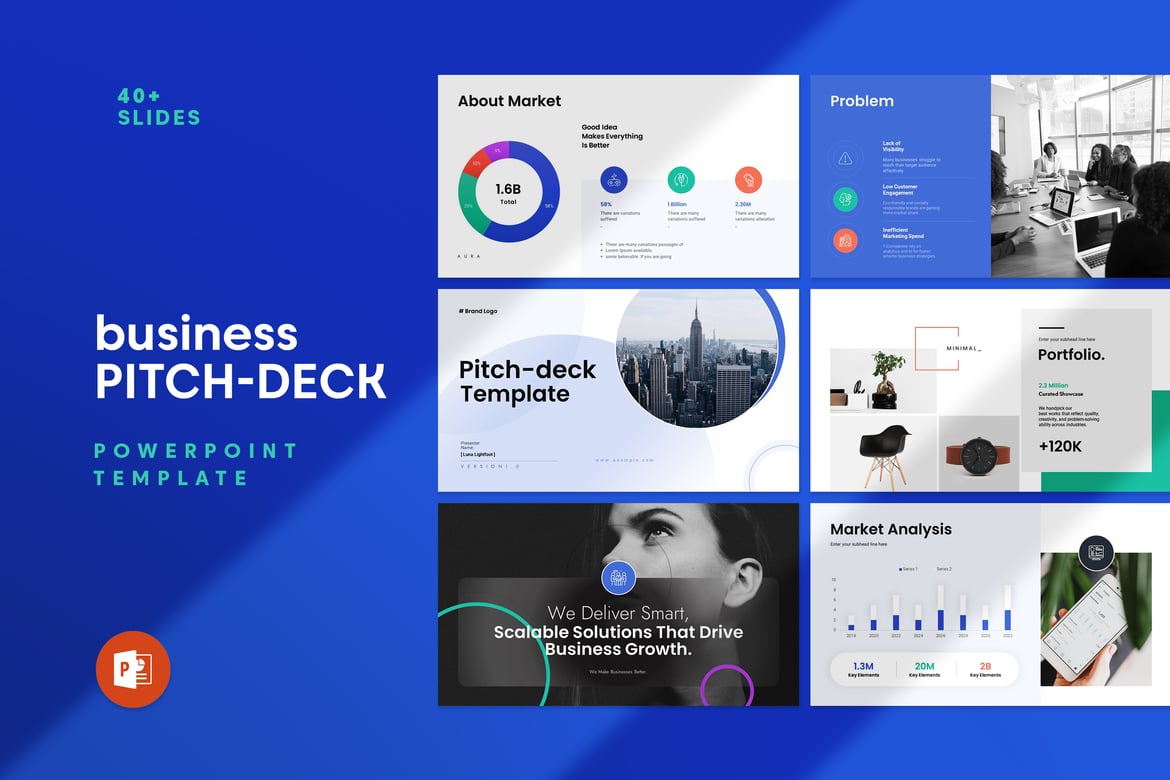 Template Presentasi Pitch Deck Bisnis yang Kreatif dan Profesional