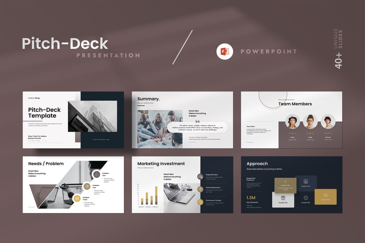 Template Presentasi PowerPoint Pitch Bisnis yang Kreatif dan Profesional