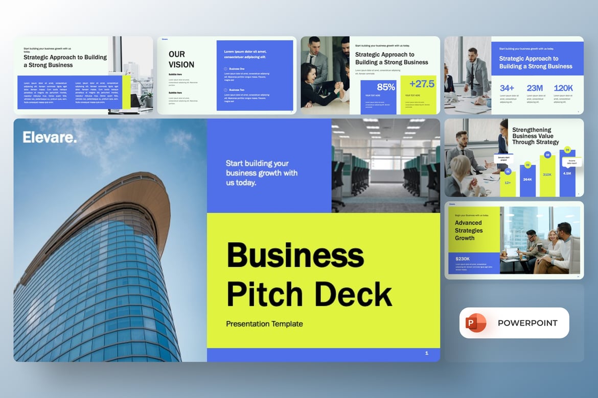 Template PowerPoint Presentasi Pitch Bisnis yang Menarik