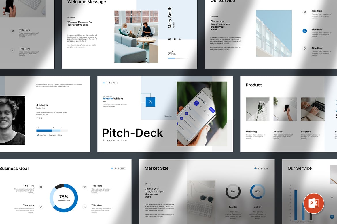 Template PowerPoint Presentasi Pitch Bisnis yang Modern dan Profesional