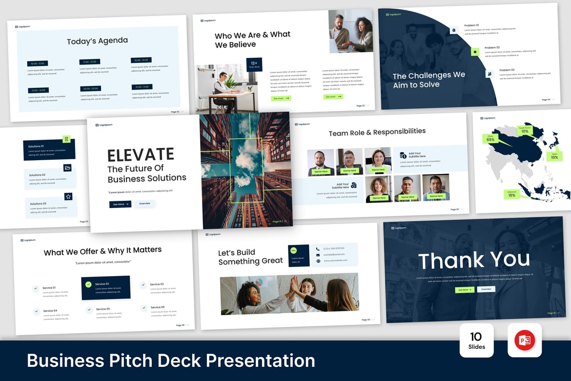 Template PowerPoint Pitch Bisnis yang Menginspirasi