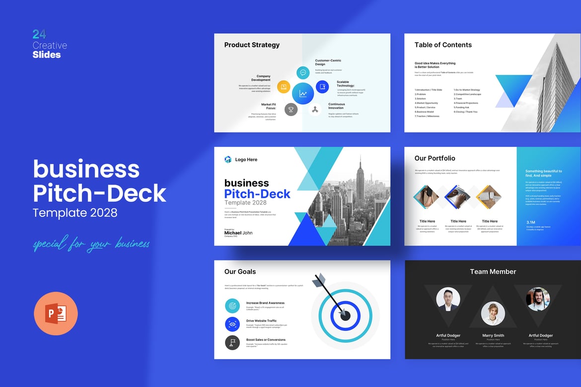 Template Presentasi PowerPoint untuk Pitch Bisnis yang Profesional dan Kreatif