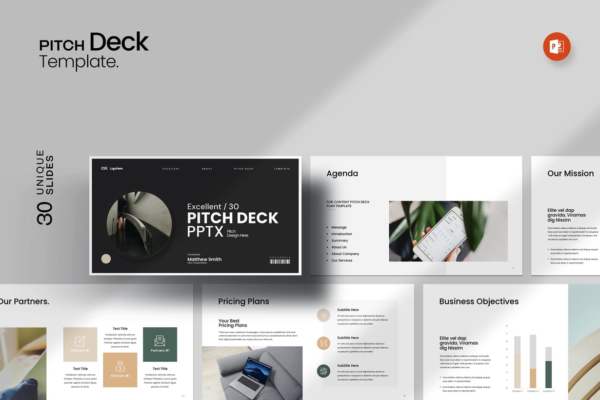 Template PowerPoint Pitch Deck Bisnis yang Menarik