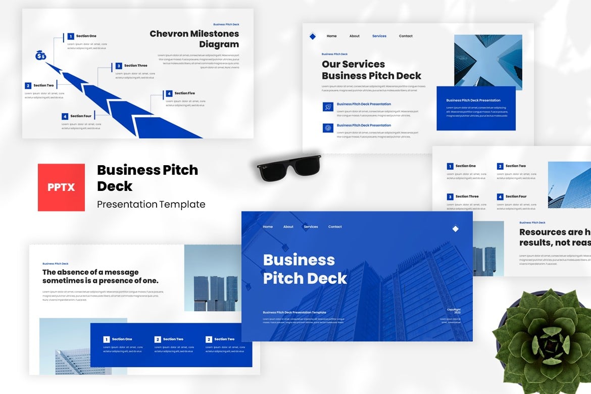 Template Powerpoint Deck Bisnis yang Modern dan Profesional