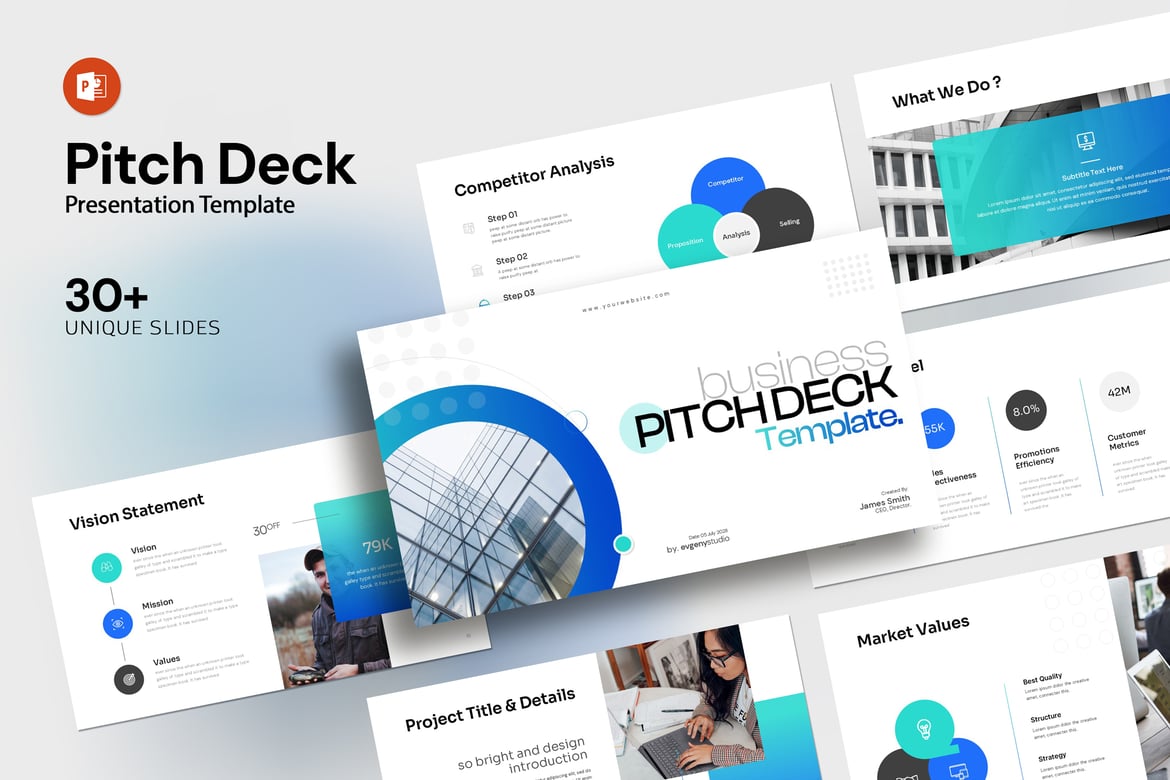 Template Presentasi Pitch Bisnis PowerPoint yang Menarik