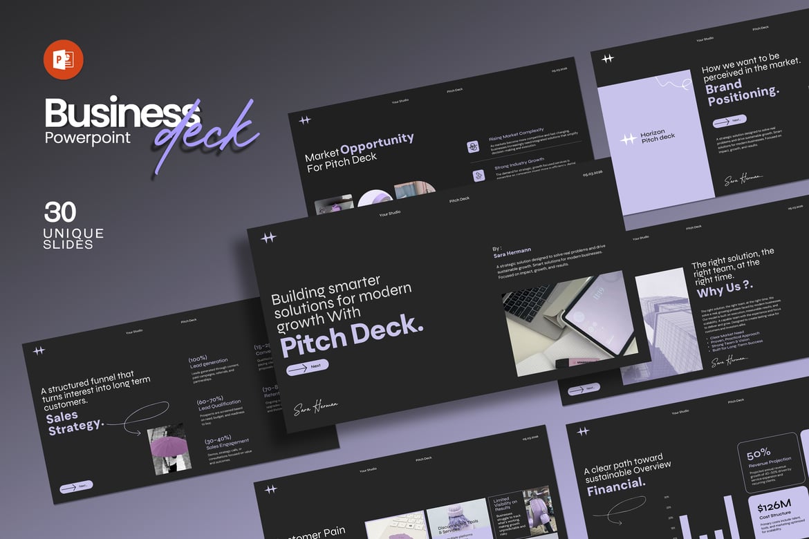 Template PowerPoint Pitch Deck Bisnis yang Menarik dan Profesional