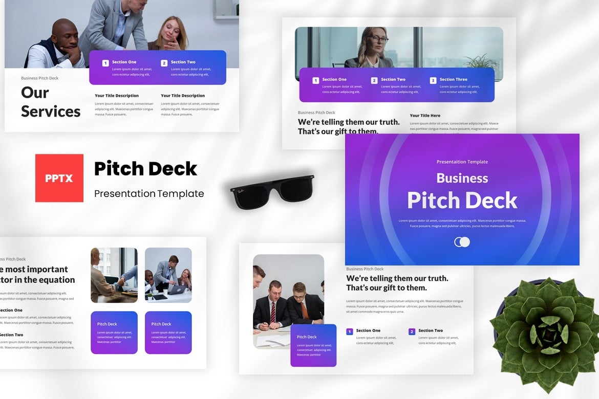 Template Presentasi Pitch Bisnis Powerpoint yang Modern dan Profesional