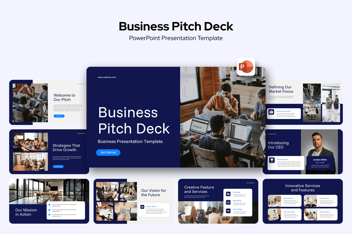 Template PowerPoint Pitch Deck Bisnis yang Profesional