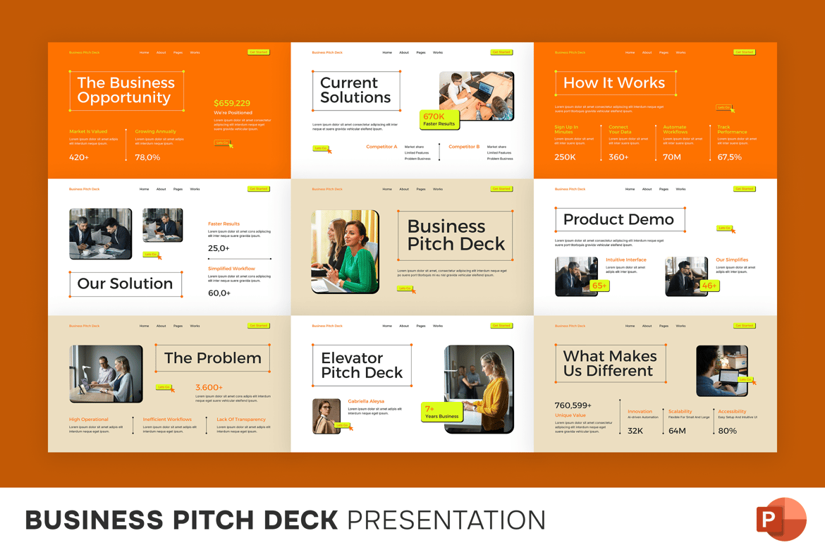Template Presentasi Pitch Bisnis yang Mempesona