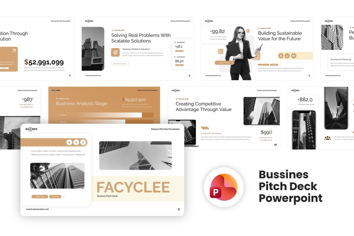 Template Presentasi Pitch Bisnis Powerpoint Kreatif