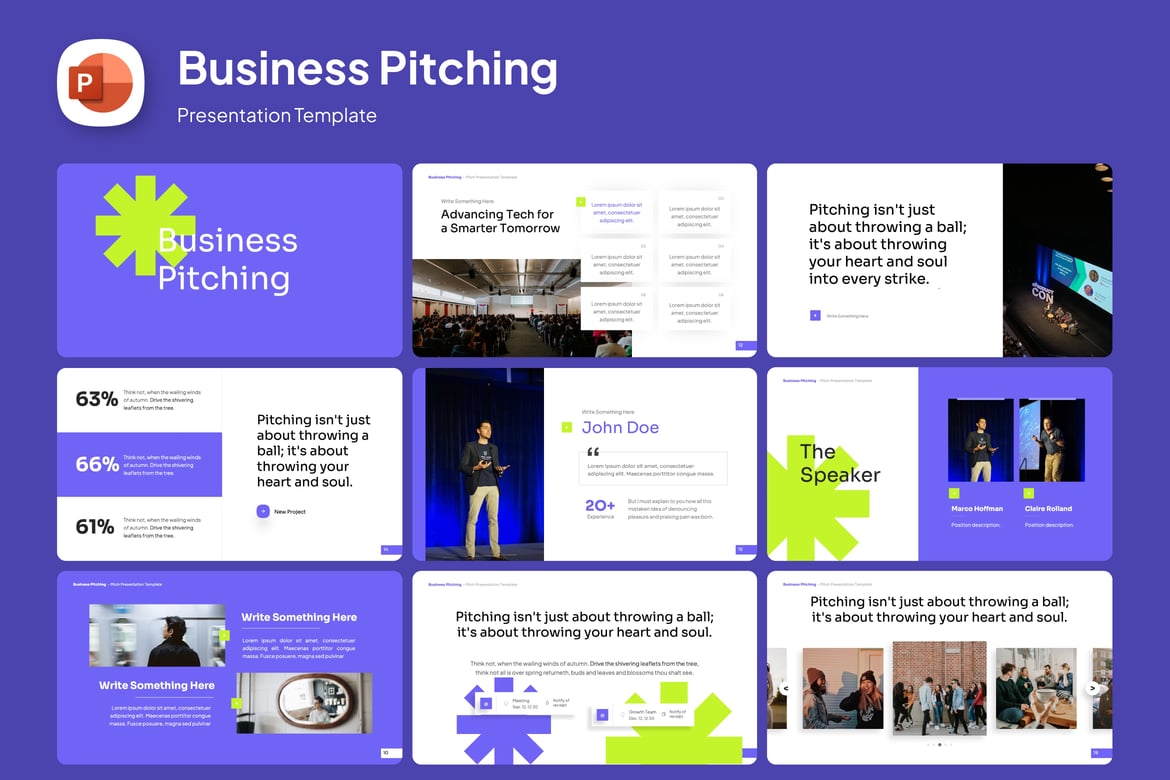 Template PowerPoint Pitch Bisnis Modern