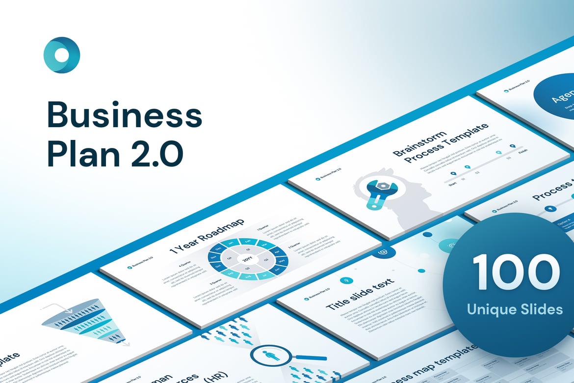 Template PowerPoint Rencana Bisnis 2.0 yang Menarik