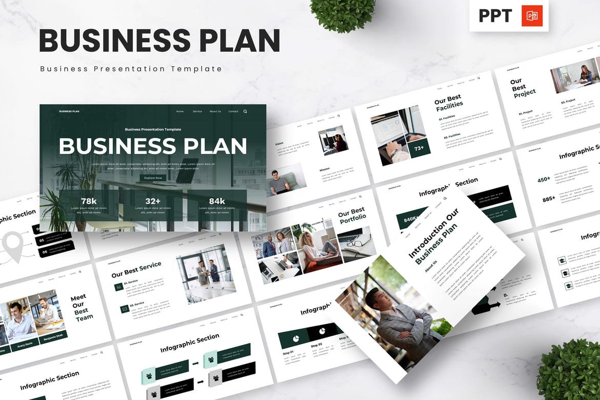 Template PowerPoint Rencana Bisnis yang Menarik dan Profesional