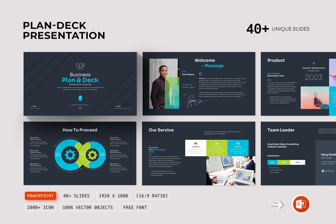 Template PowerPoint Rencana Bisnis yang Menarik dan Profesional