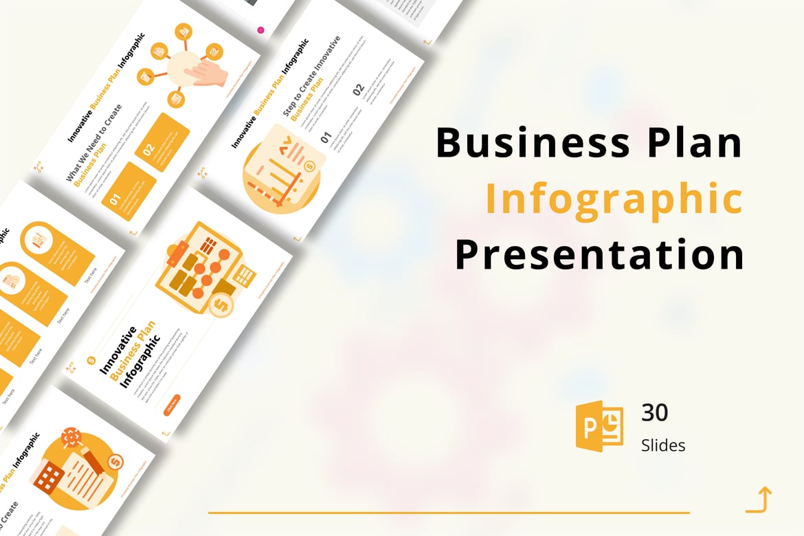 Template PowerPoint Presentasi Rencana Bisnis Infografis yang Menarik