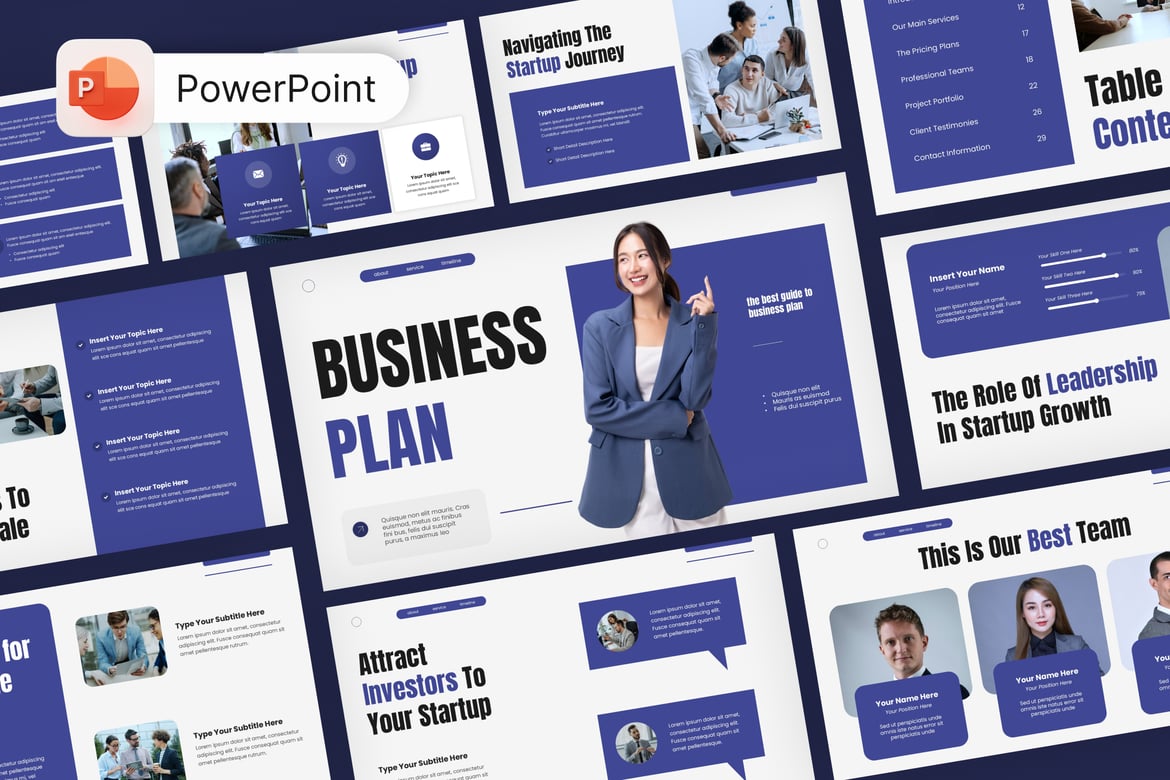 Template Presentasi PowerPoint Rencana Bisnis yang Menarik