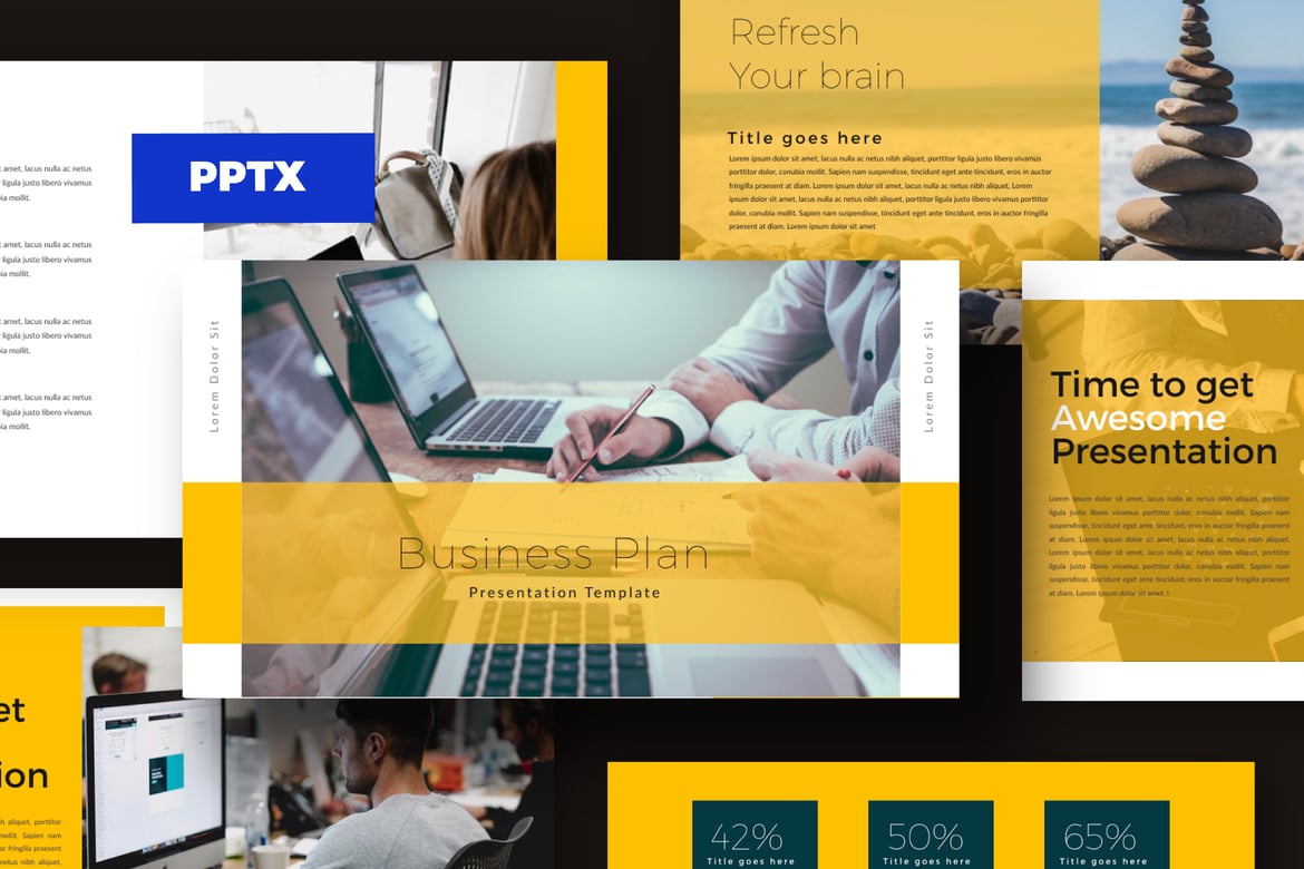 Template PowerPoint Rencana Bisnis yang Kreatif dan Multifungsi