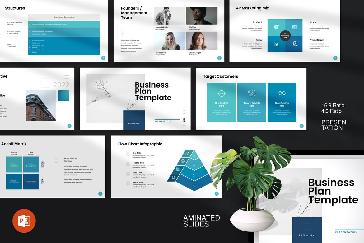 Template Presentasi PowerPoint Rencana Bisnis yang Profesional