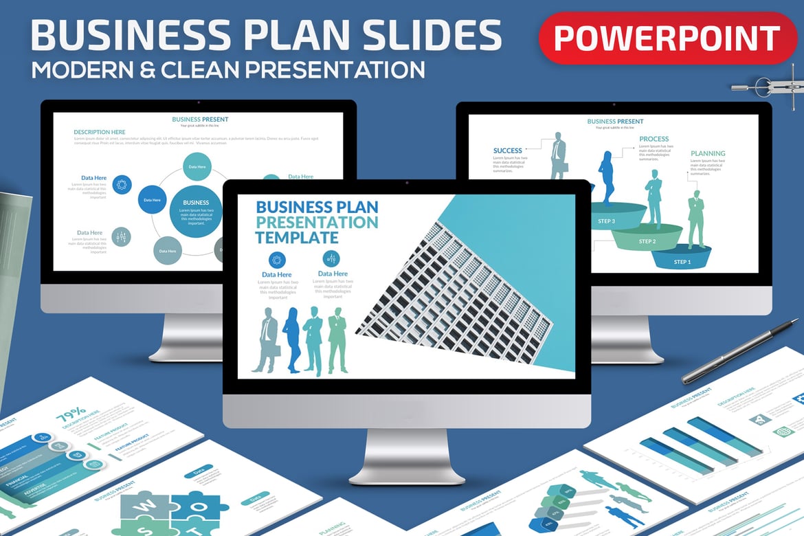 Template Presentasi PowerPoint Rencana Bisnis yang Menarik