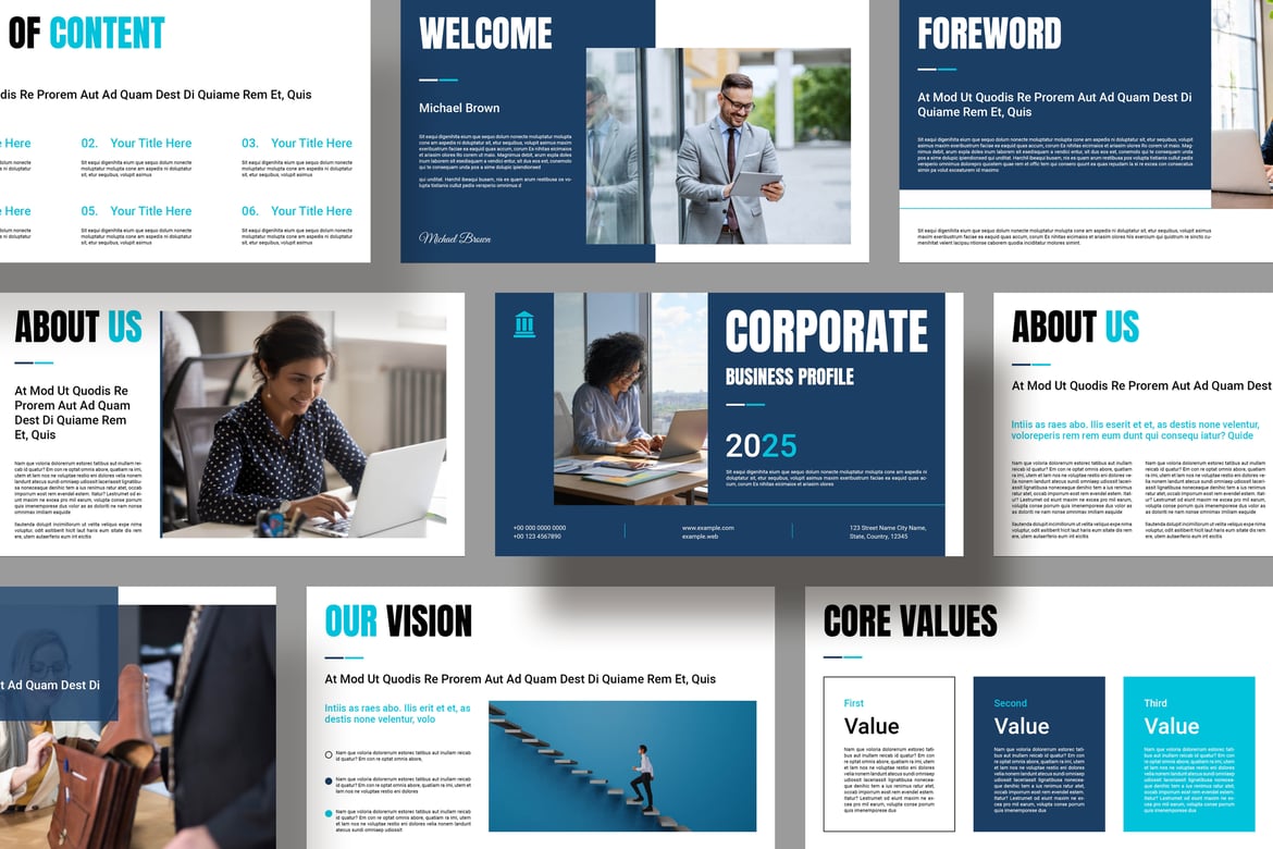 Template Presentasi PowerPoint Rencana Bisnis yang Menarik dan Modern