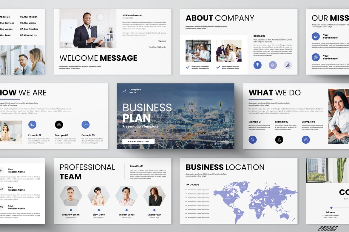 Template PowerPoint Rencana Bisnis yang Menarik dan Modern