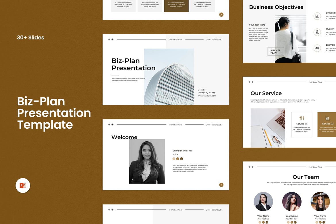 Template Presentasi PowerPoint Rencana Bisnis Profesional
