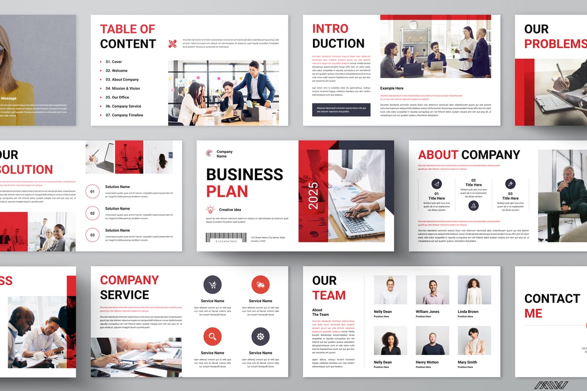 Template Presentasi PowerPoint Rencana Bisnis yang Kreatif dan Modern
