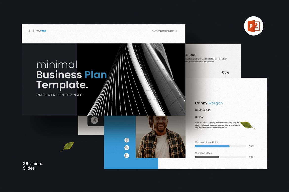 Template Presentasi PowerPoint Rencana Bisnis yang Menarik dan Profesional
