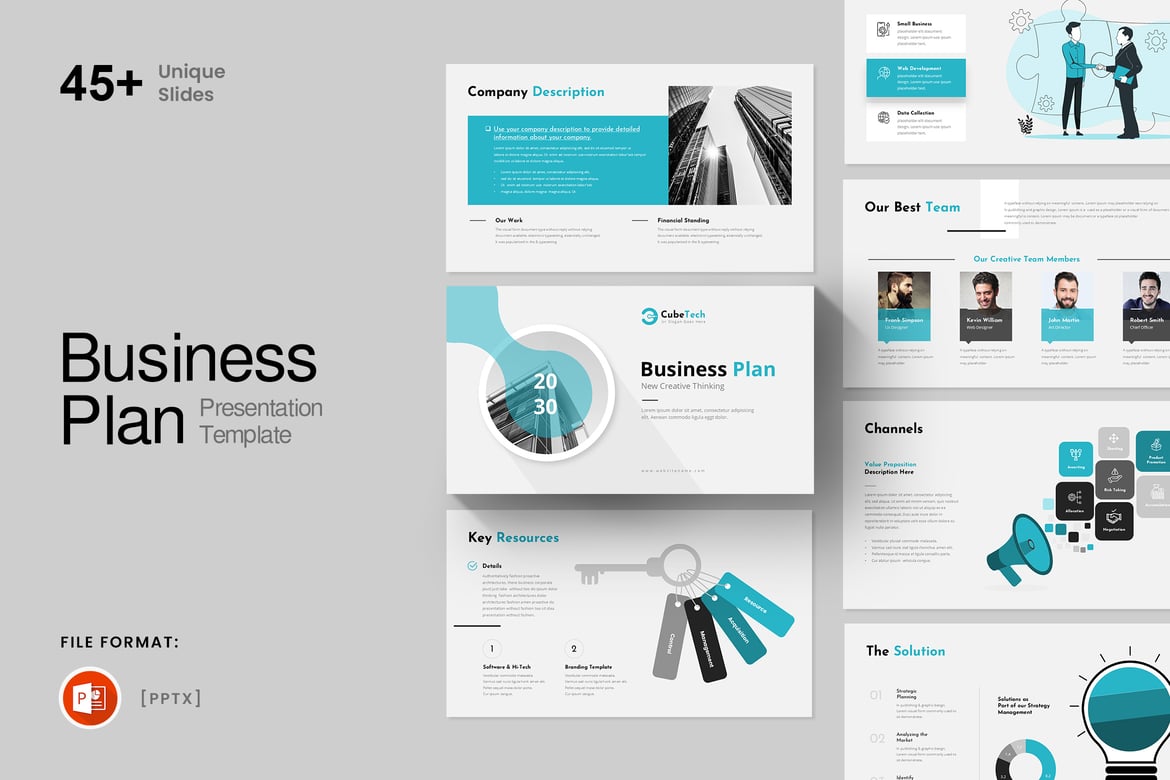 Template Presentasi PowerPoint Rencana Bisnis yang Menarik dan Profesional