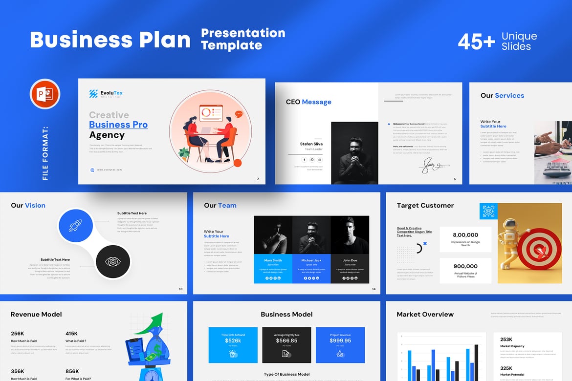 Template Presentasi PowerPoint Rencana Bisnis yang Profesional dan Menarik