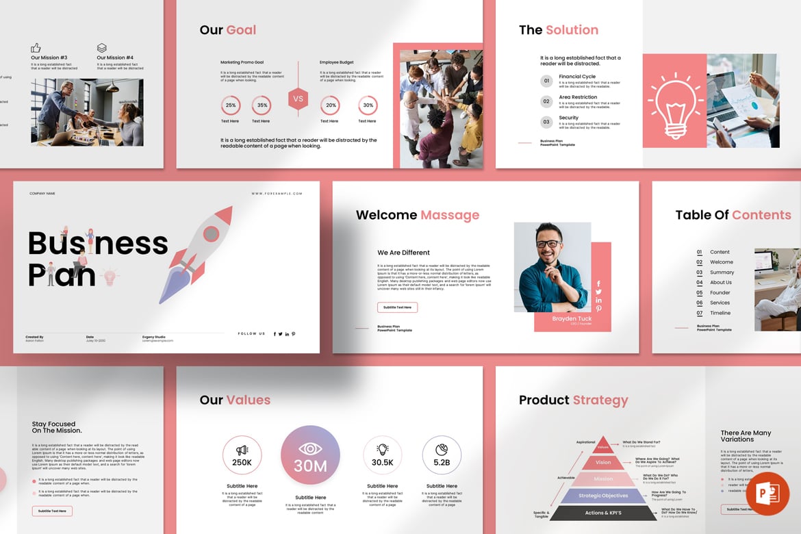 Template Presentasi PowerPoint Rencana Bisnis yang Profesional dan Menarik