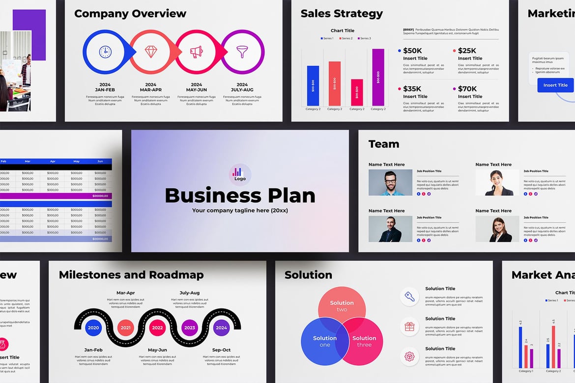 Template Presentasi PowerPoint Rencana Bisnis yang Menarik