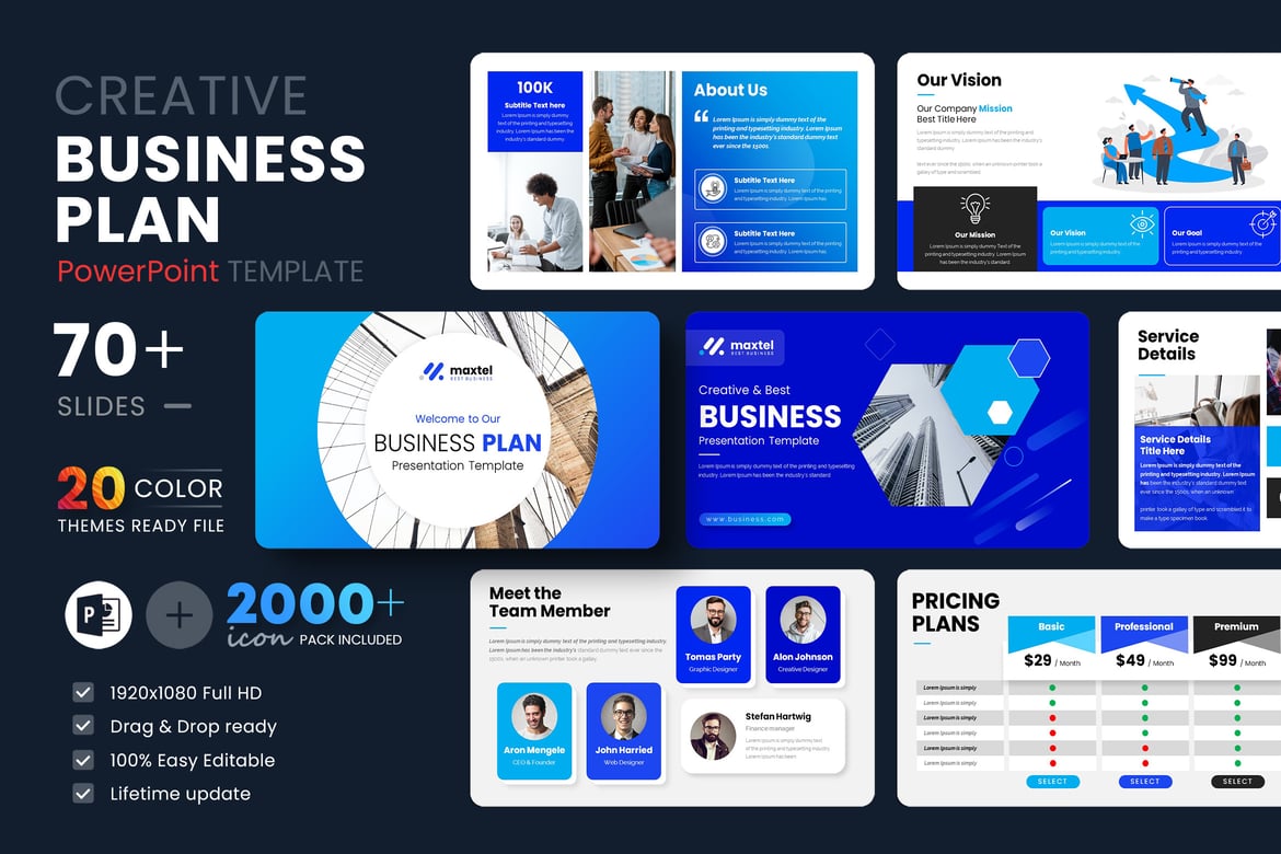 Template Presentasi PowerPoint Rencana Bisnis yang Menarik