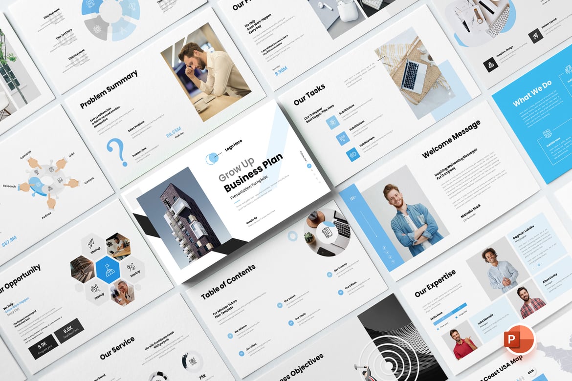 Template Presentasi PowerPoint Rencana Bisnis yang Menarik