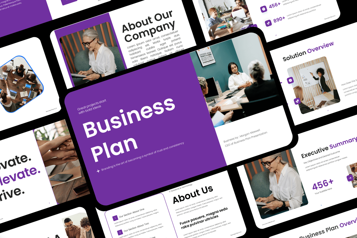 Template Presentasi PowerPoint Rencana Bisnis yang Modern