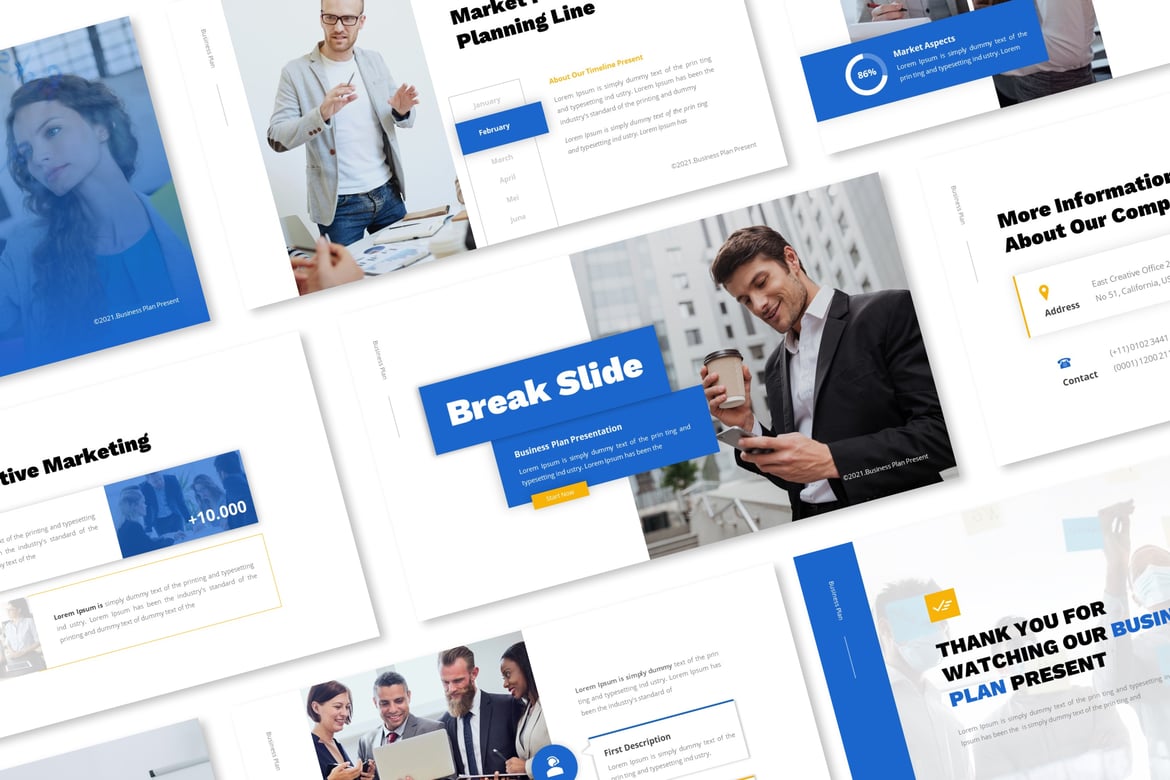 Template Presentasi PowerPoint Rencana Bisnis yang Menarik