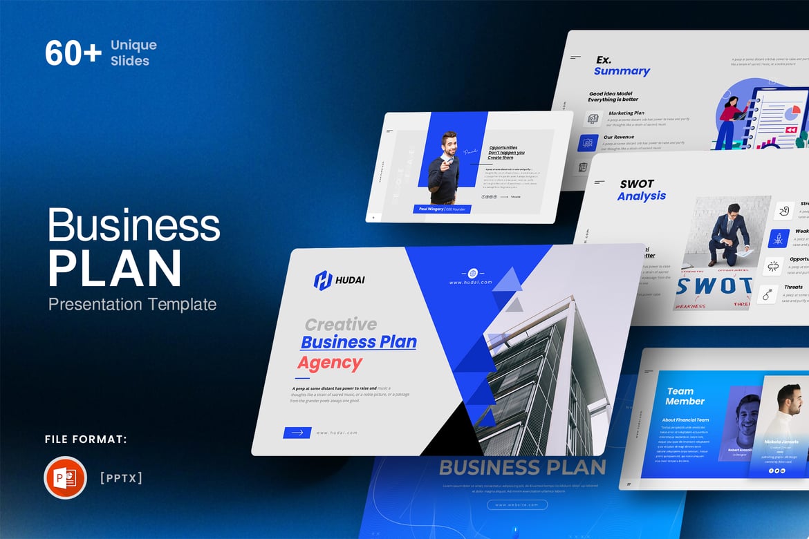 Template Presentasi PowerPoint Rencana Bisnis yang Menarik