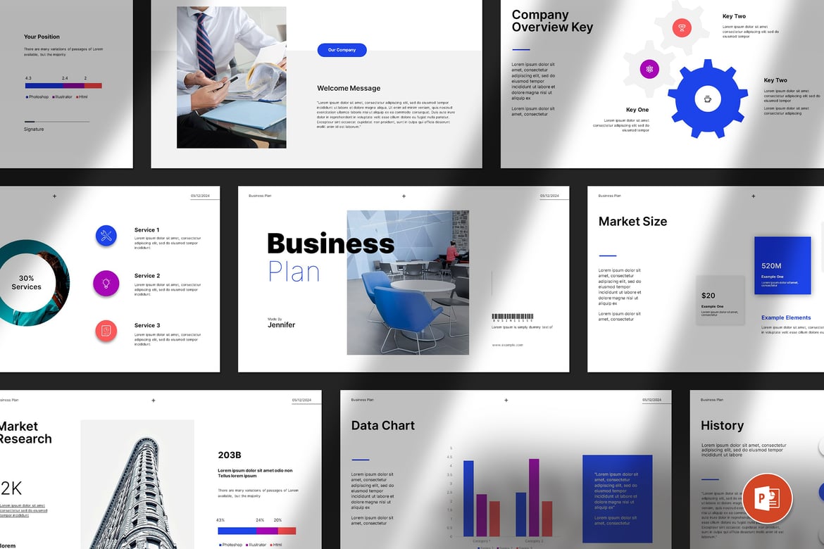 Template PowerPoint Rencana Bisnis yang Menarik dan Profesional