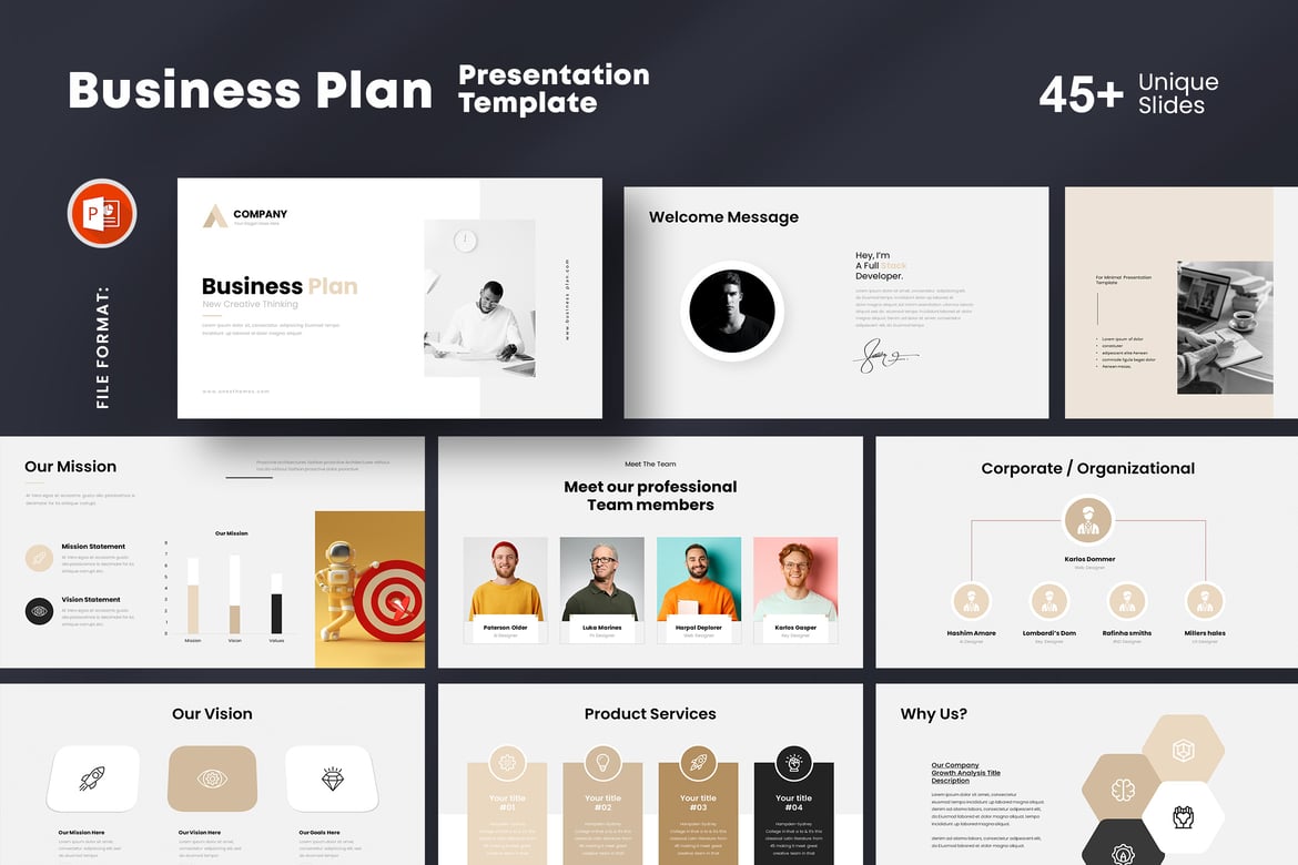 Template Presentasi PowerPoint Rencana Bisnis yang Menarik dan Profesional