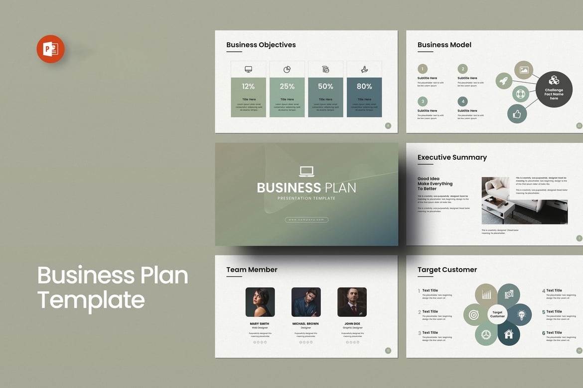 Template Presentasi PowerPoint Rencana Bisnis yang Profesional dan Menarik