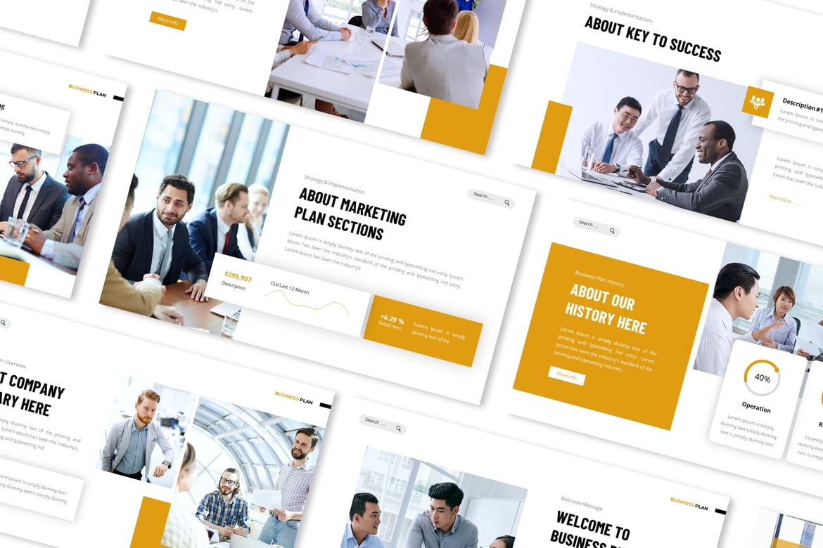 Template Presentasi PowerPoint Rencana Bisnis yang Menarik