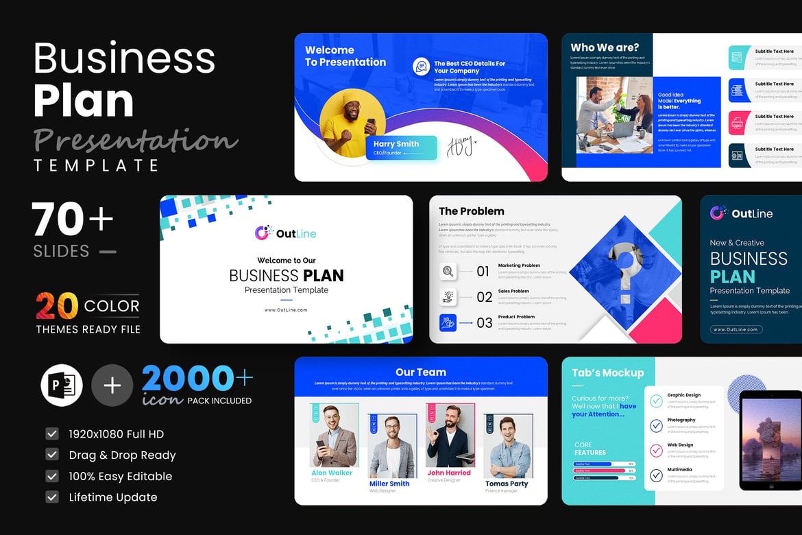 Template Presentasi PowerPoint Rencana Bisnis yang Menarik