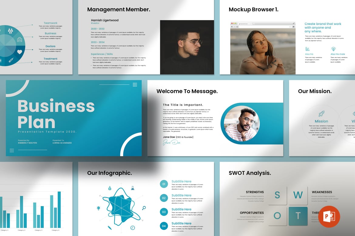 Template Presentasi PowerPoint Rencana Bisnis yang Profesional dan Menarik