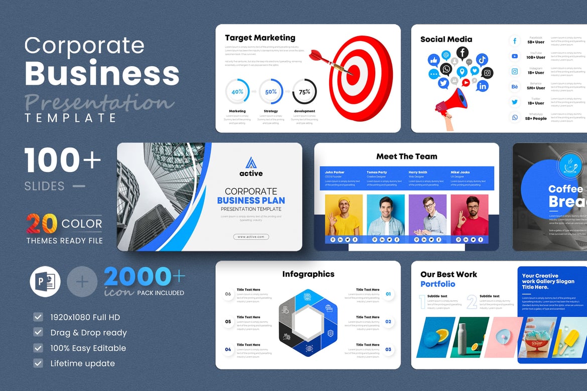 Template Presentasi PowerPoint Rencana Bisnis yang Menarik