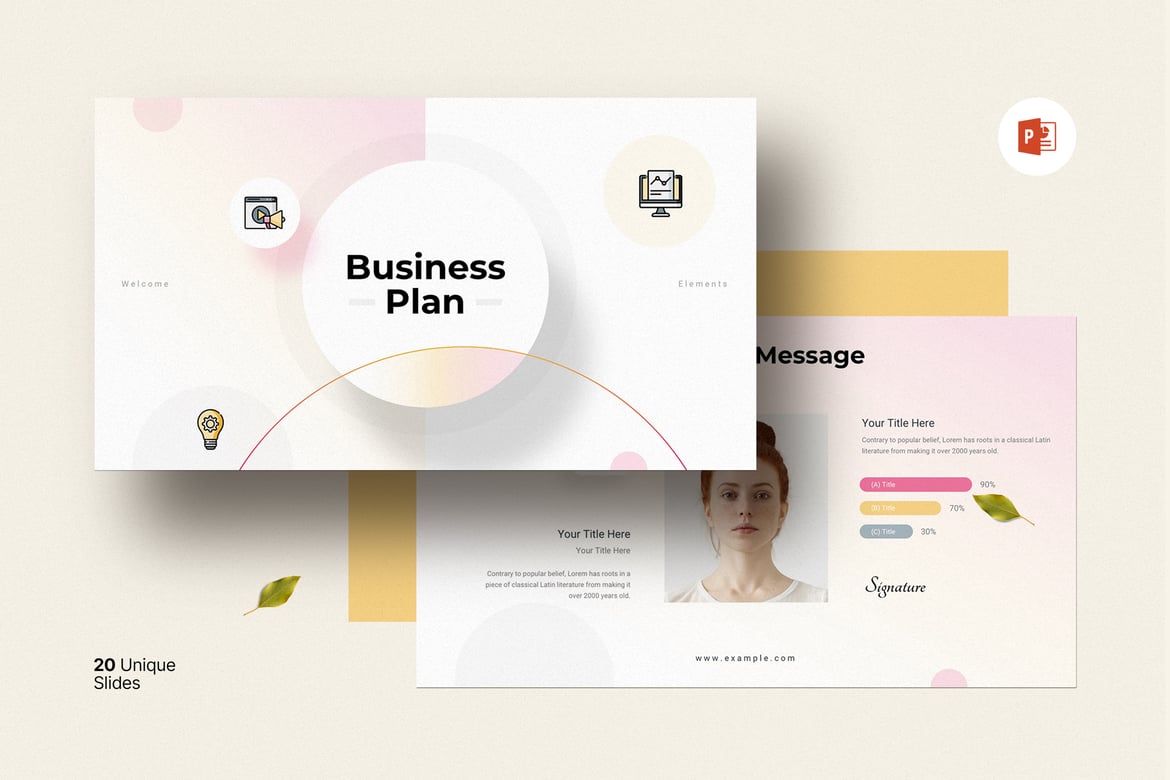 Template PowerPoint Rencana Bisnis yang Menarik dan Kreatif