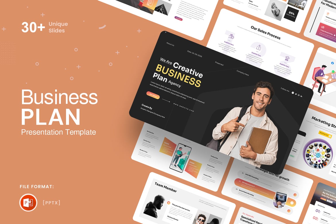 Template Presentasi PowerPoint Rencana Bisnis yang Menarik