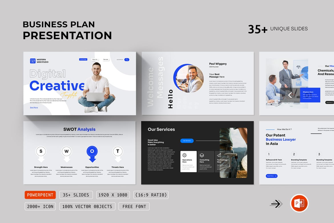 Template Presentasi PowerPoint Rencana Bisnis yang Menarik