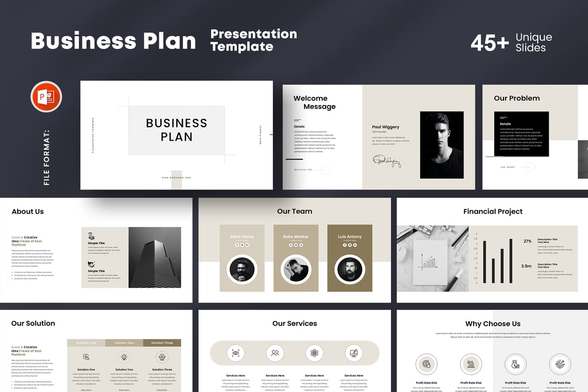 Template PowerPoint Rencana Bisnis yang Menarik dan Profesional
